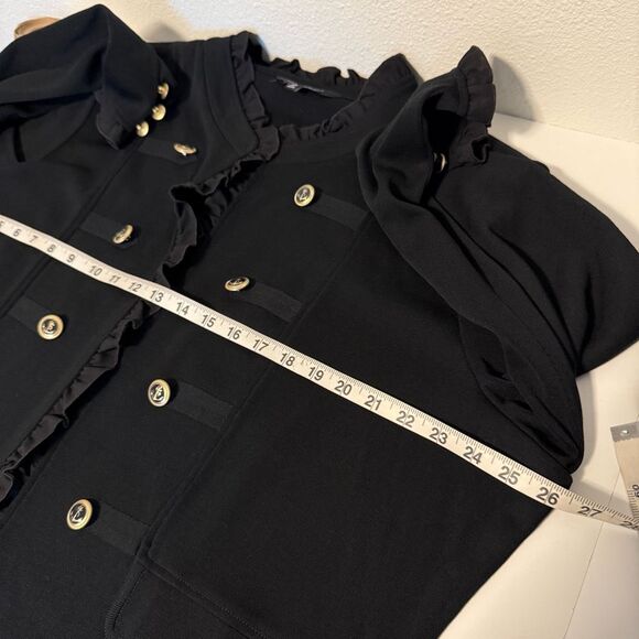 Ming Wang Ruffle Edge Open Front Knit Cardigan Size 1X - Picture 11 of 11